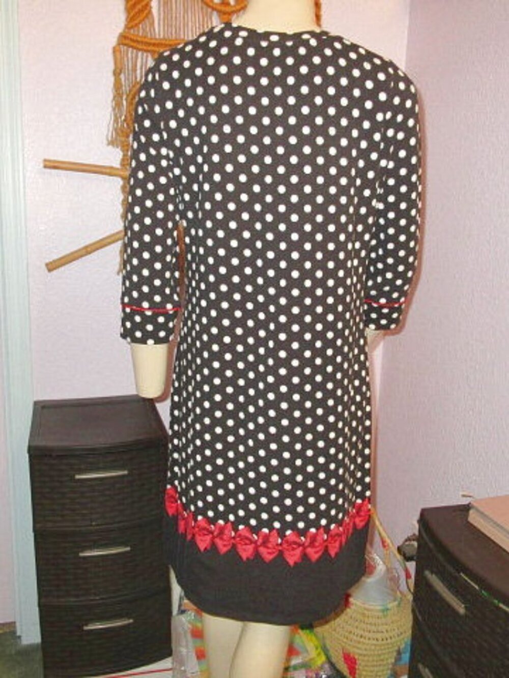 Soma Polka Dots Sleep Dress Size M Cotton Modal Nightgown House Whimsigoth EUC - Picture 6 of 8